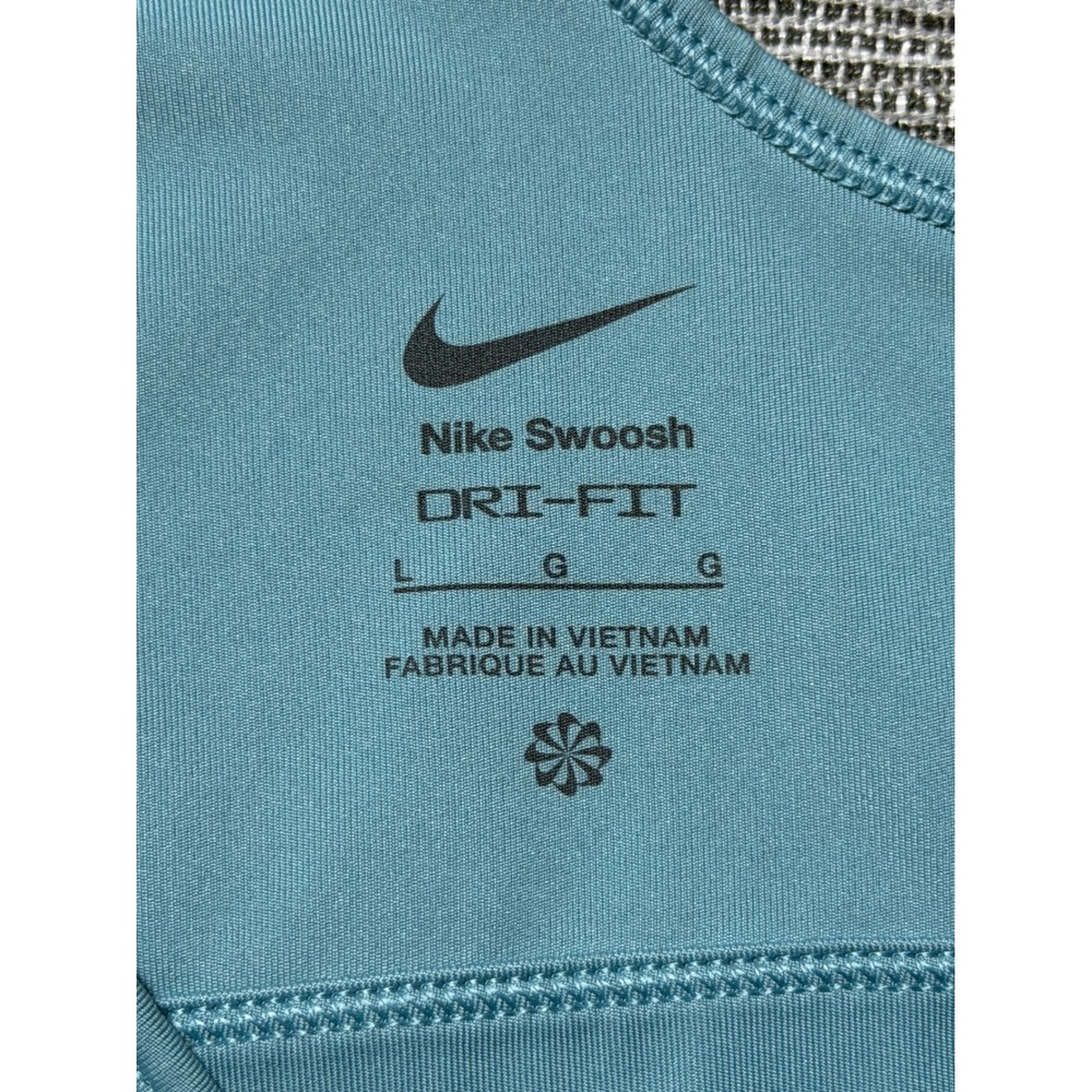 Nike Swoosh Dri-FIT Kids Sports Bra Teal Blue Large Racerback Athletic Top - Picture 4 of 4